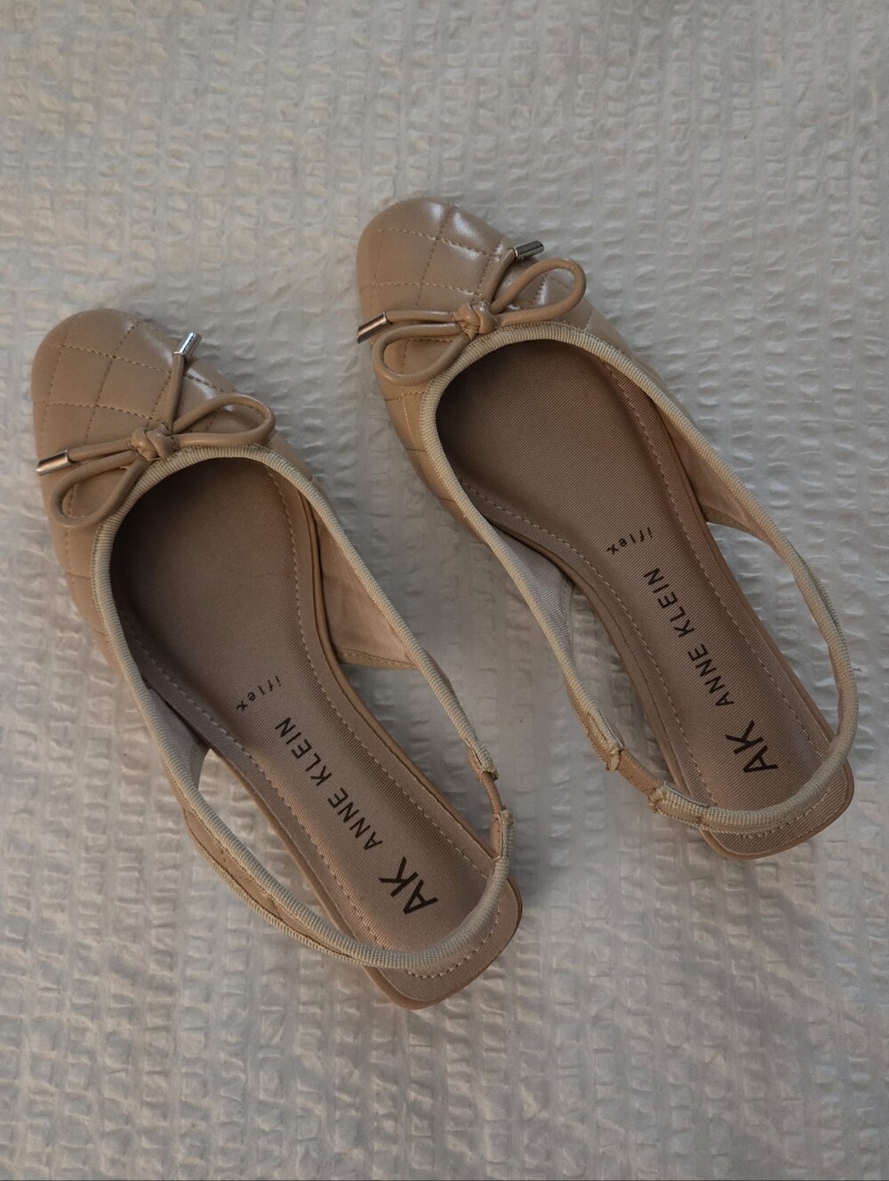 Anne Klein Quilted Ballet Slingback Flats Nude Pink Size 7.5 - Picture 5 of 6